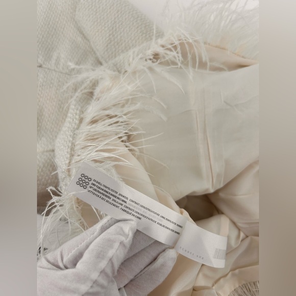 En Saison Women's Arden Sleeveless Feather-Trim Mini Dress Medium M NWT - Picture 7 of 12